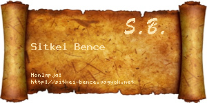 Sitkei Bence névjegykártya